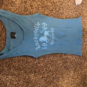 Unicorn 1969 shirt, blue and light blue size medium